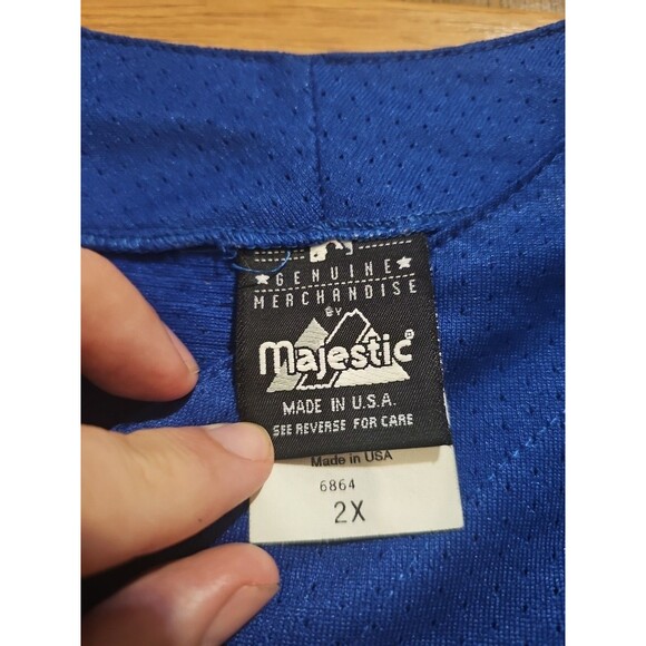 VTG 90s Majestic LA Dodgers Men’s 2XL Button Down Blue Jersey Gary Sheffield #10 - Picture 3 of 11